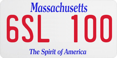 MA license plate 6SL100