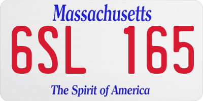 MA license plate 6SL165