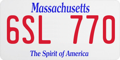 MA license plate 6SL770