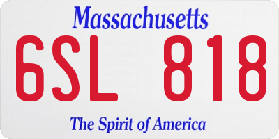MA license plate 6SL818