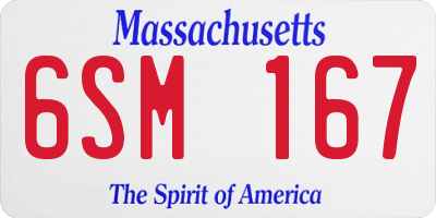 MA license plate 6SM167