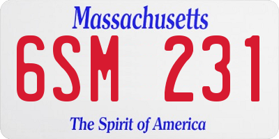 MA license plate 6SM231