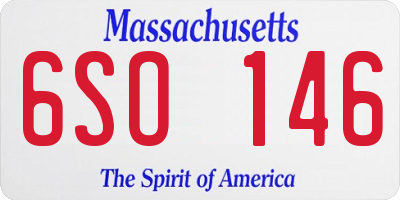 MA license plate 6SO146
