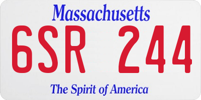 MA license plate 6SR244