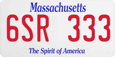 MA license plate 6SR333