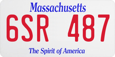 MA license plate 6SR487