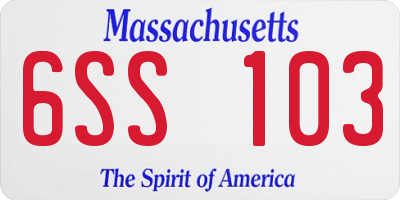 MA license plate 6SS103