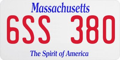 MA license plate 6SS380