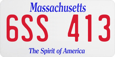 MA license plate 6SS413