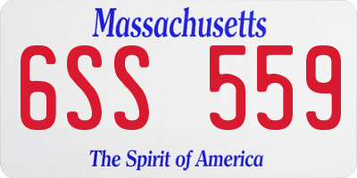 MA license plate 6SS559
