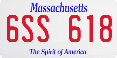 MA license plate 6SS618