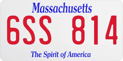 MA license plate 6SS814