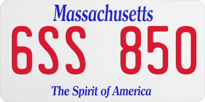 MA license plate 6SS850