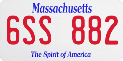 MA license plate 6SS882
