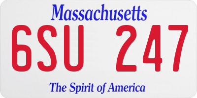 MA license plate 6SU247