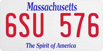 MA license plate 6SU576