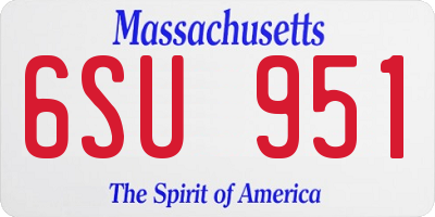 MA license plate 6SU951