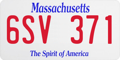 MA license plate 6SV371