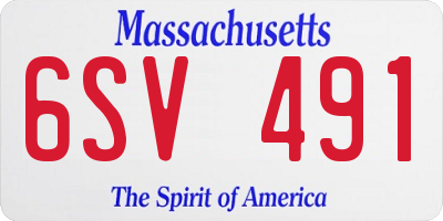 MA license plate 6SV491