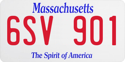 MA license plate 6SV901