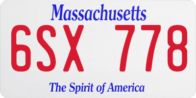 MA license plate 6SX778