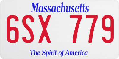 MA license plate 6SX779