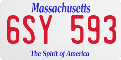 MA license plate 6SY593