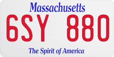 MA license plate 6SY880