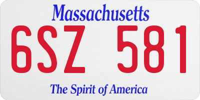 MA license plate 6SZ581