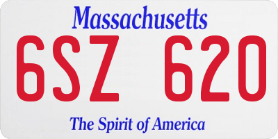 MA license plate 6SZ620