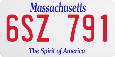 MA license plate 6SZ791