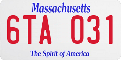 MA license plate 6TA031
