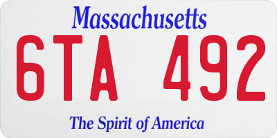 MA license plate 6TA492