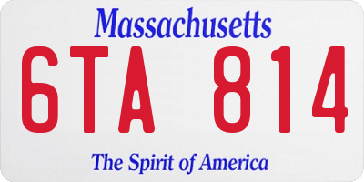 MA license plate 6TA814