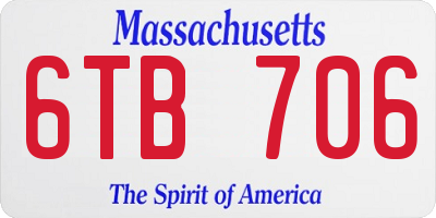 MA license plate 6TB706