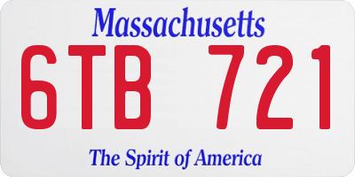 MA license plate 6TB721