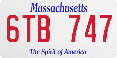 MA license plate 6TB747
