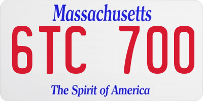 MA license plate 6TC700