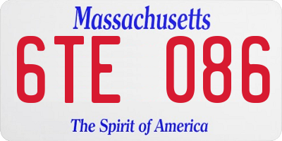 MA license plate 6TE086
