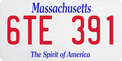 MA license plate 6TE391