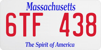 MA license plate 6TF438