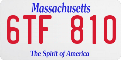 MA license plate 6TF810