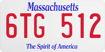 MA license plate 6TG512