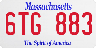 MA license plate 6TG883