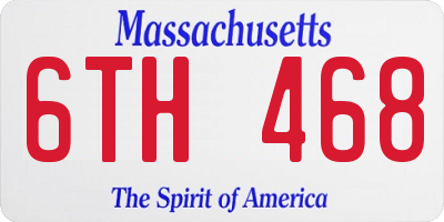 MA license plate 6TH468