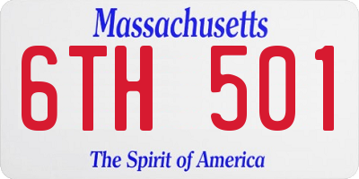 MA license plate 6TH501