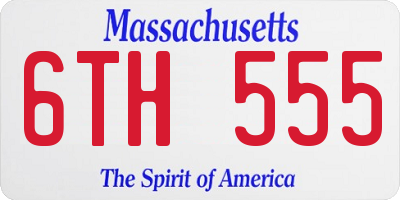MA license plate 6TH555