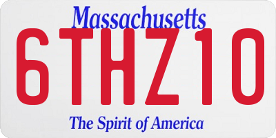 MA license plate 6THZ10