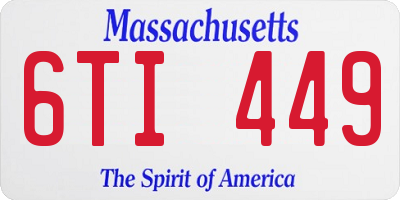 MA license plate 6TI449