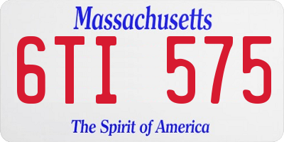 MA license plate 6TI575
